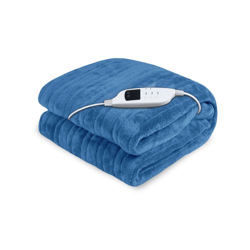 Heated Electric Blanket Throw Rug Coral Warm Fleece Winter Blue - Bunnings  Australia