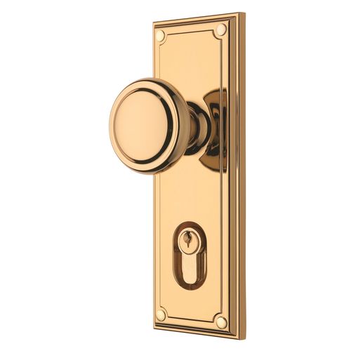 Gainsborough Bright Goldtone Double Cylinder Trilock Traditional ...