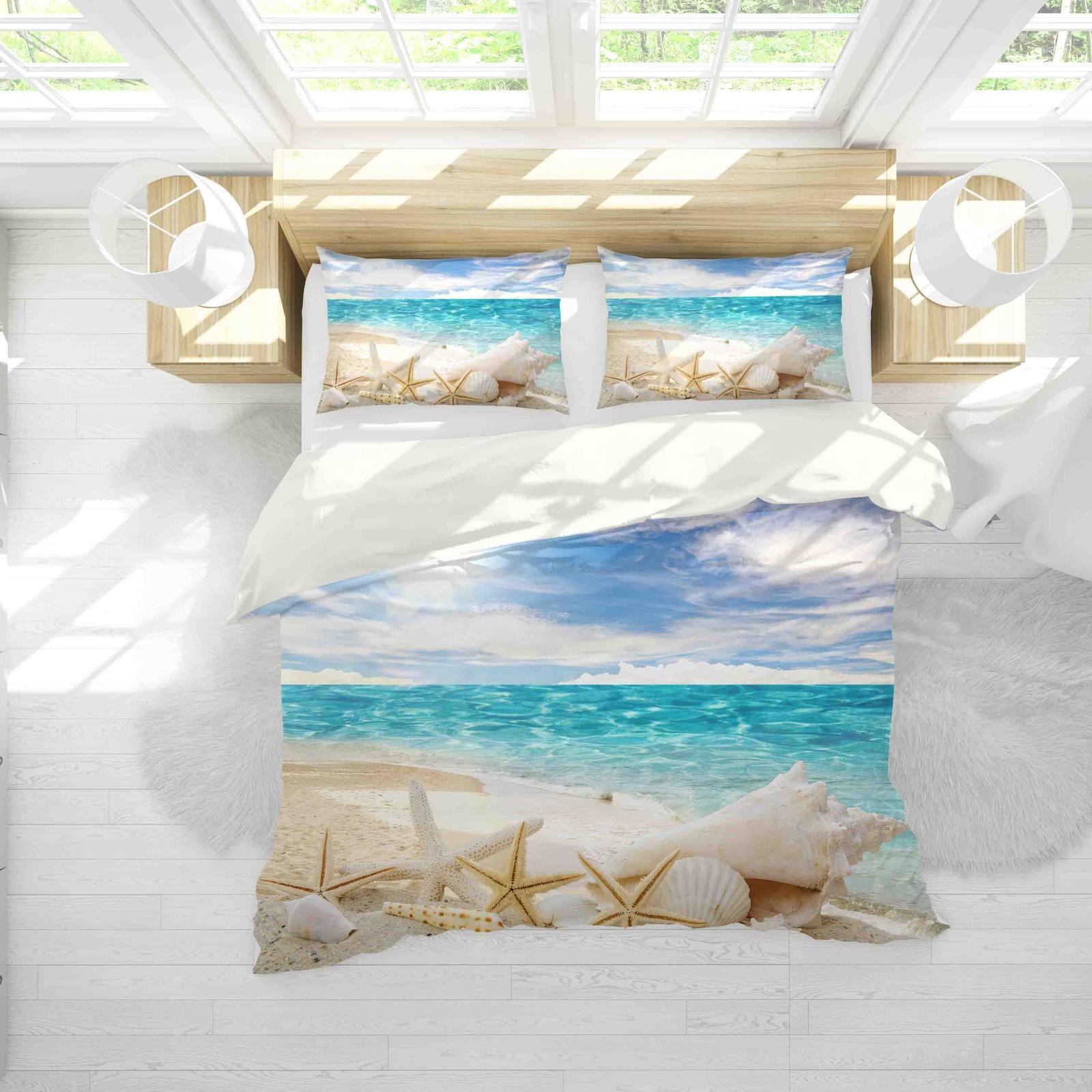 3D Tropical Beach Starfish Blue Sea Quilt Cover Set Bedding Set Duvet ...