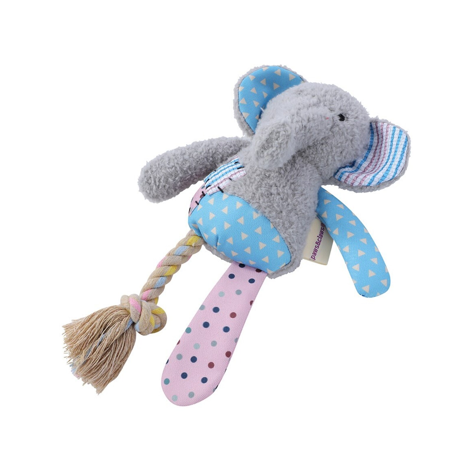 paws-claws-patchy-pals-plush-rope-elephant-pet-dog-toy-36x20x8cm