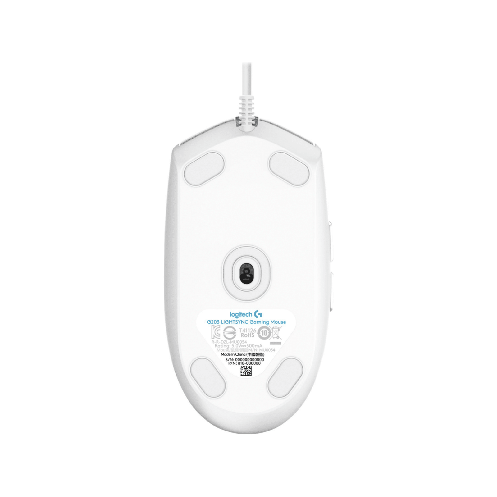 Logitech G203 LightSync RGB Colour Wave Optical Gaming Mouse - White ...