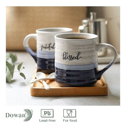 "Best Papa Ever" 18 Oz Stoneware Coffee Mug - Dark Gray, Large Ceramic Cup