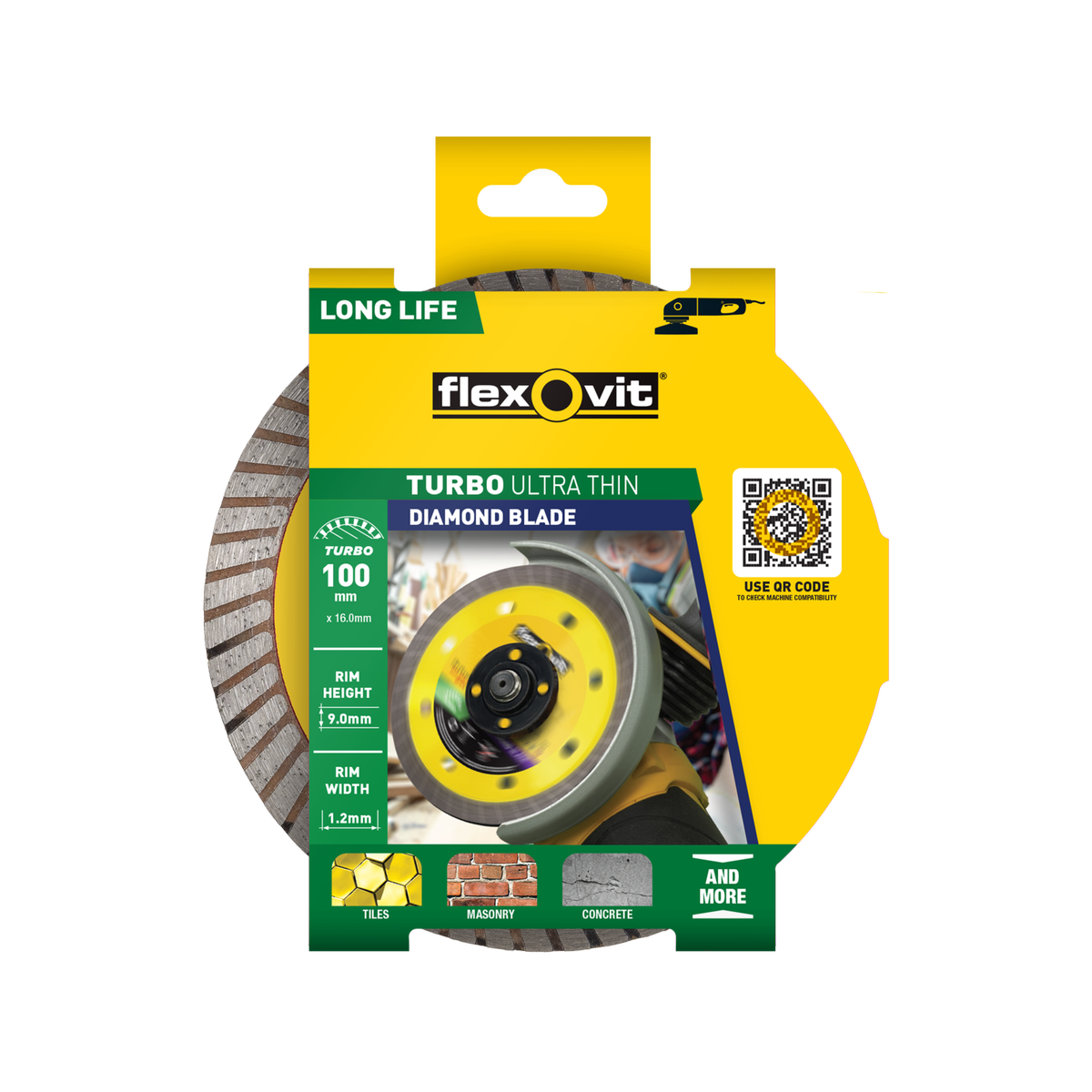 Flexovit 100 x 16 x 1.2mm Ultra-Thin Turbo Diamond Blade - Bunnings ...