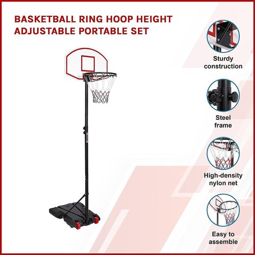 Basketball Ring Hoop Height Adjustable Portable Set - Bunnings Australia