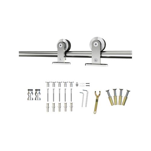 Rolltrak Stainless Steel Barn Door Round Top Mount Track Set - Bunnings ...