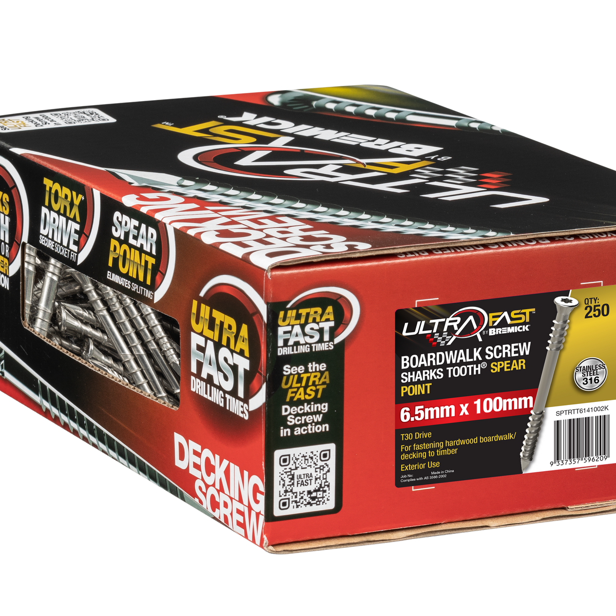 Bremick 14G x 100mm 12G HD Stainless Steel 304 T30 Decking Screws ...