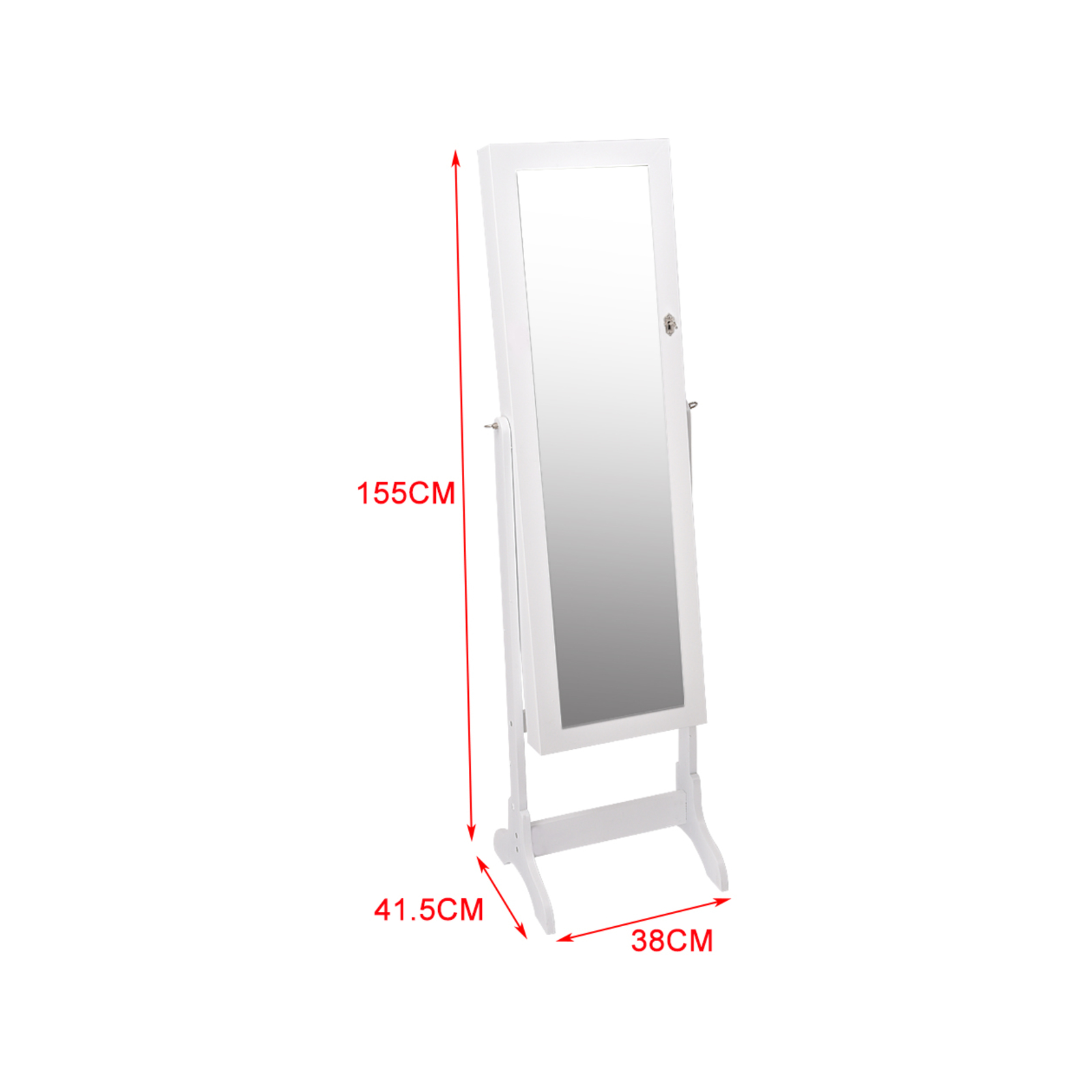 Levede Mirror Jewellery Standing Cabinet Makeup Storage Jewelry ...