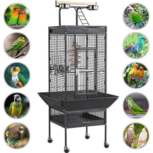 Curated visual reference: Picture Idea: Large Playtop Parrot Aviary Bird Cages Birdcage W Rolling Stand