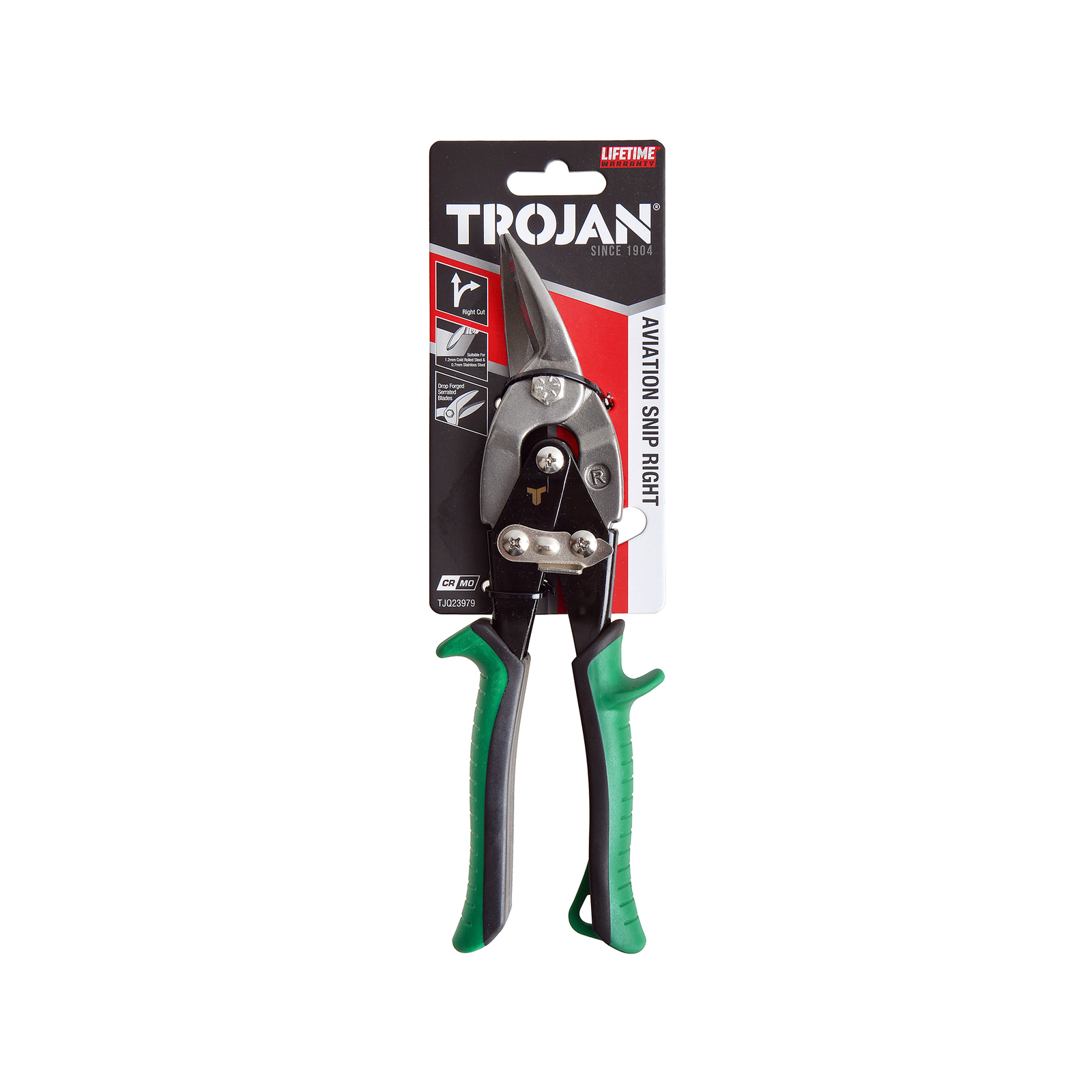 HVAC Premium Right Cut Aviation Snips - Heavy Duty Chrome Vanadium Steel, Spring Loaded, Serrated Edge For Sheet Metal - View #2