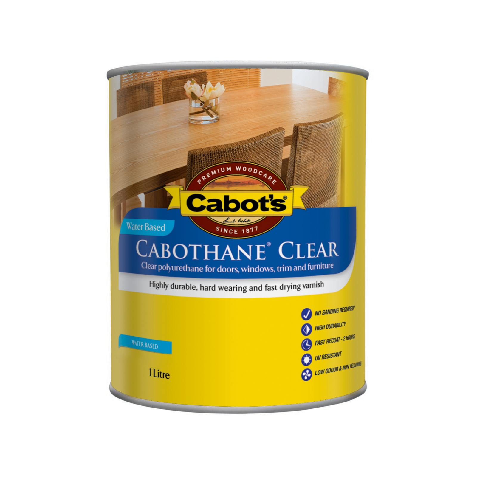 Cabot's 1L Gloss Water Based Cabothane Clear Polyurethane Timber ...