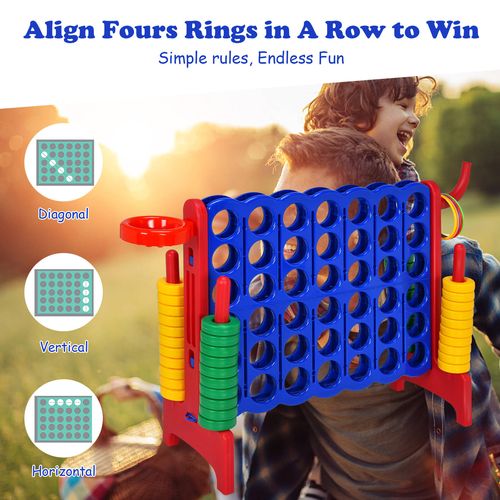 Costway Giant 4-in-A Row Connect four Board Game Set, Red - Bunnings ...