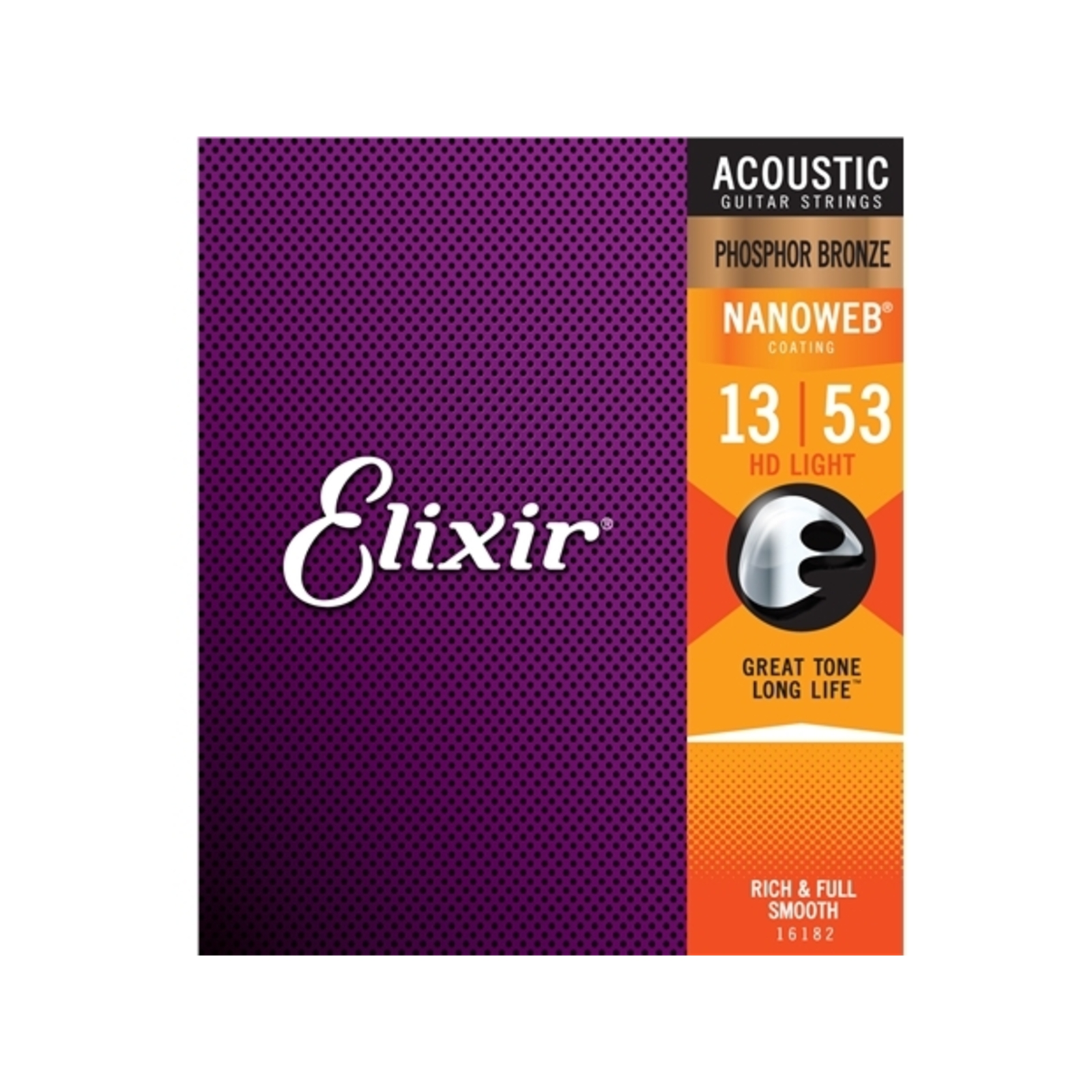 Elixir #16182 Acoustic Nanoweb Phosphor Bronze String 13-53 HD Light ...