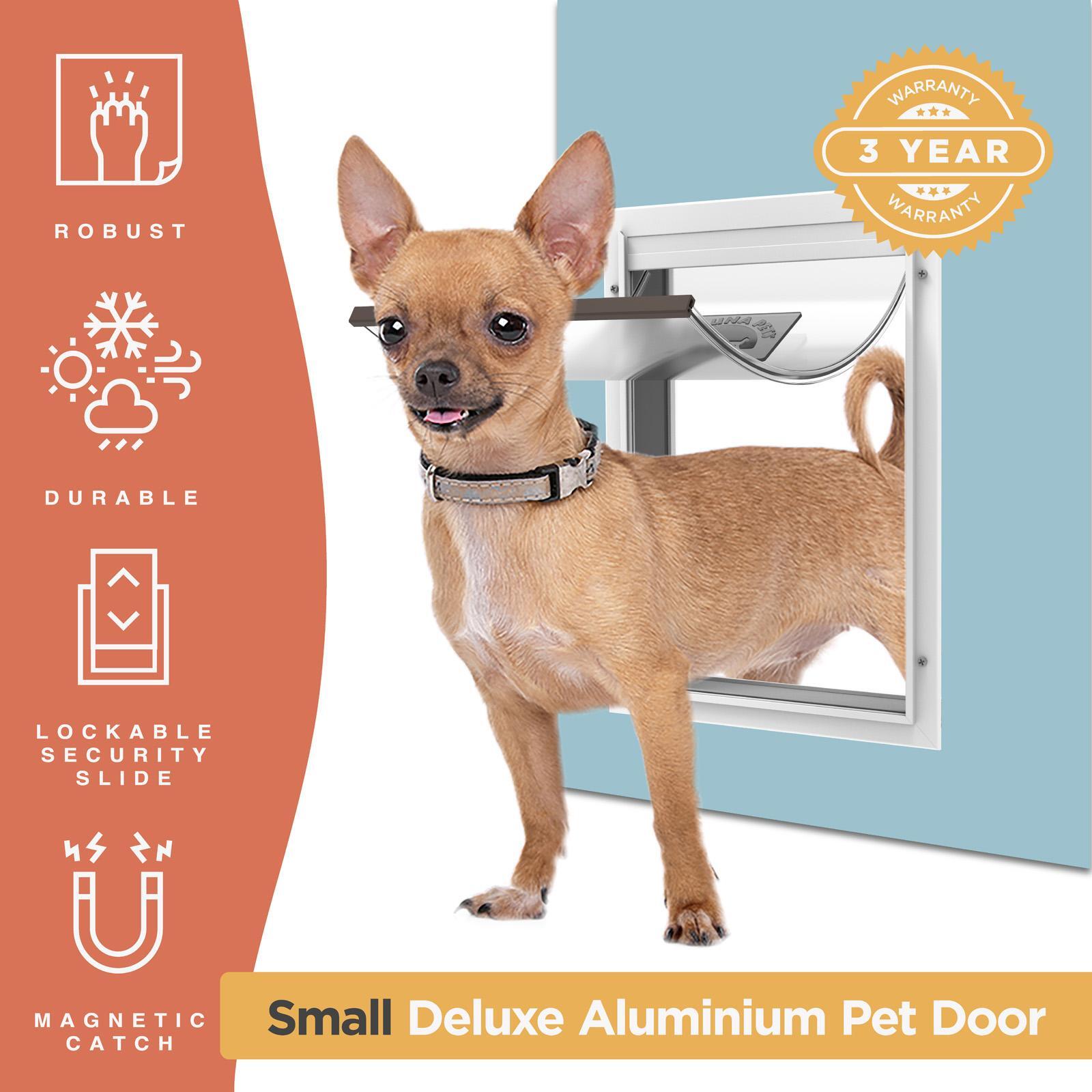 Hakuna Pets Small White Deluxe Aluminium Pet Door - Bunnings Australia