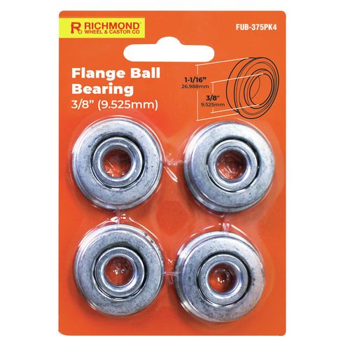 Richmond 11/16" x 3/8" Unground Flange Ball Bearing 4 Pack