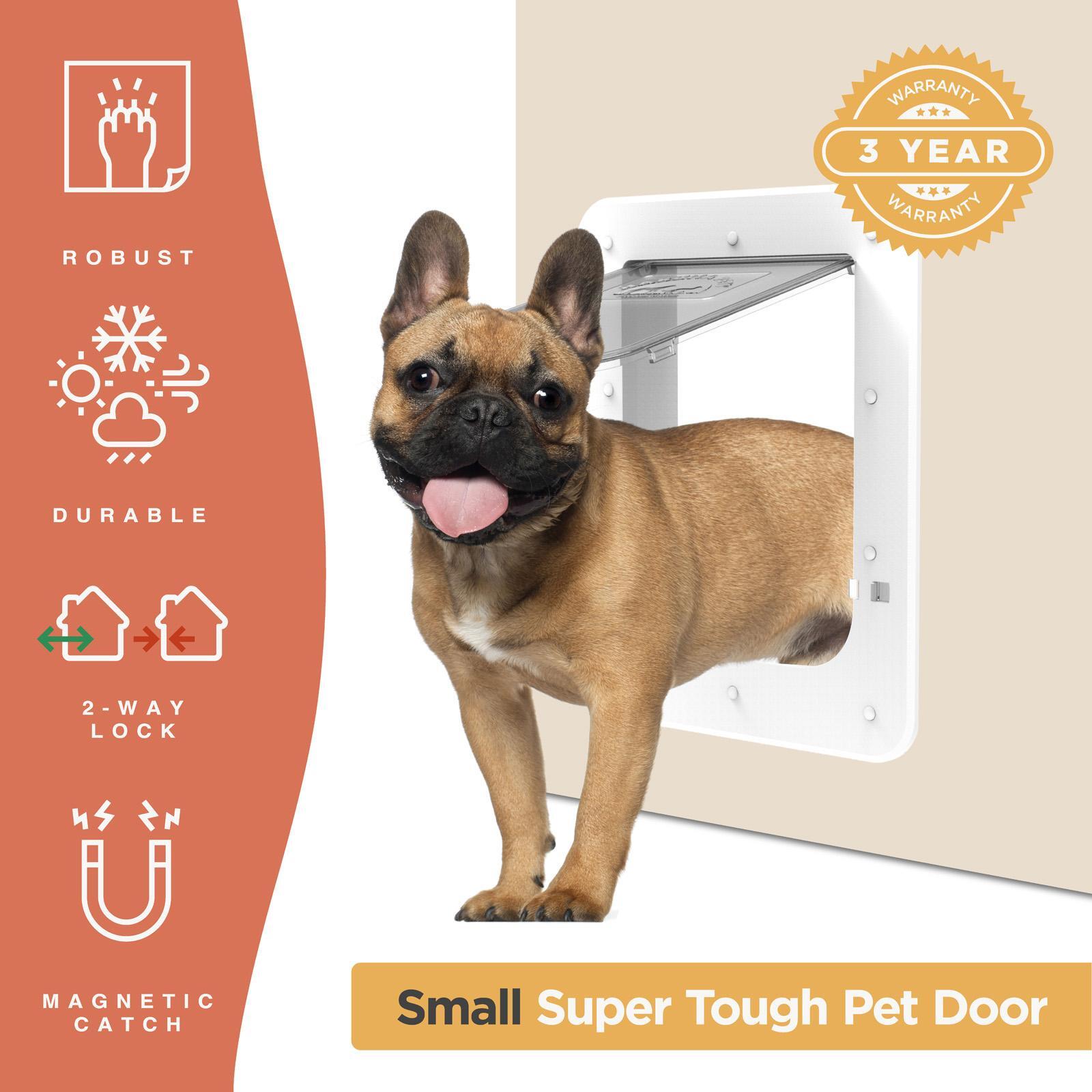 Hakuna Pets Small White Super Tough Pet Door - Bunnings Australia