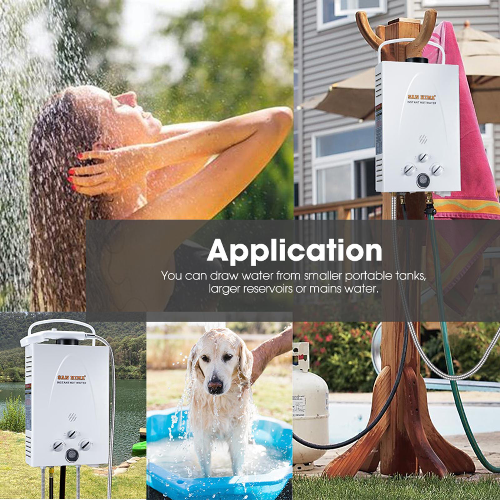 SAN HIMA Portable Gas Hot Water Heater System 8L - Bunnings Australia