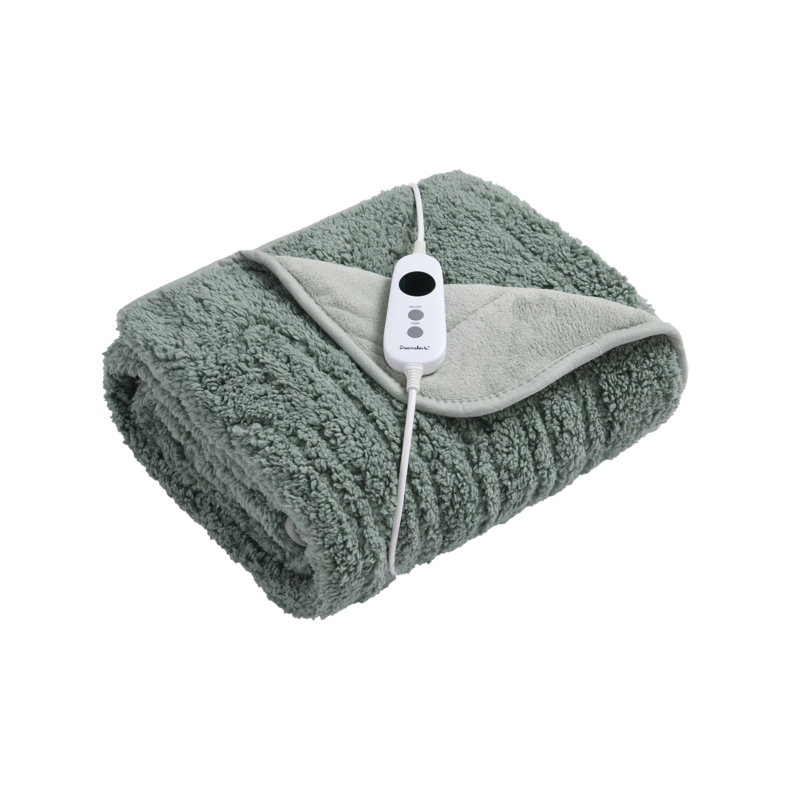 Dreamaker Reversible Sherpa u0026 Coral Fleece Heated Throw SIZE 160x120cm  Olive/Sage - Bunnings Australia