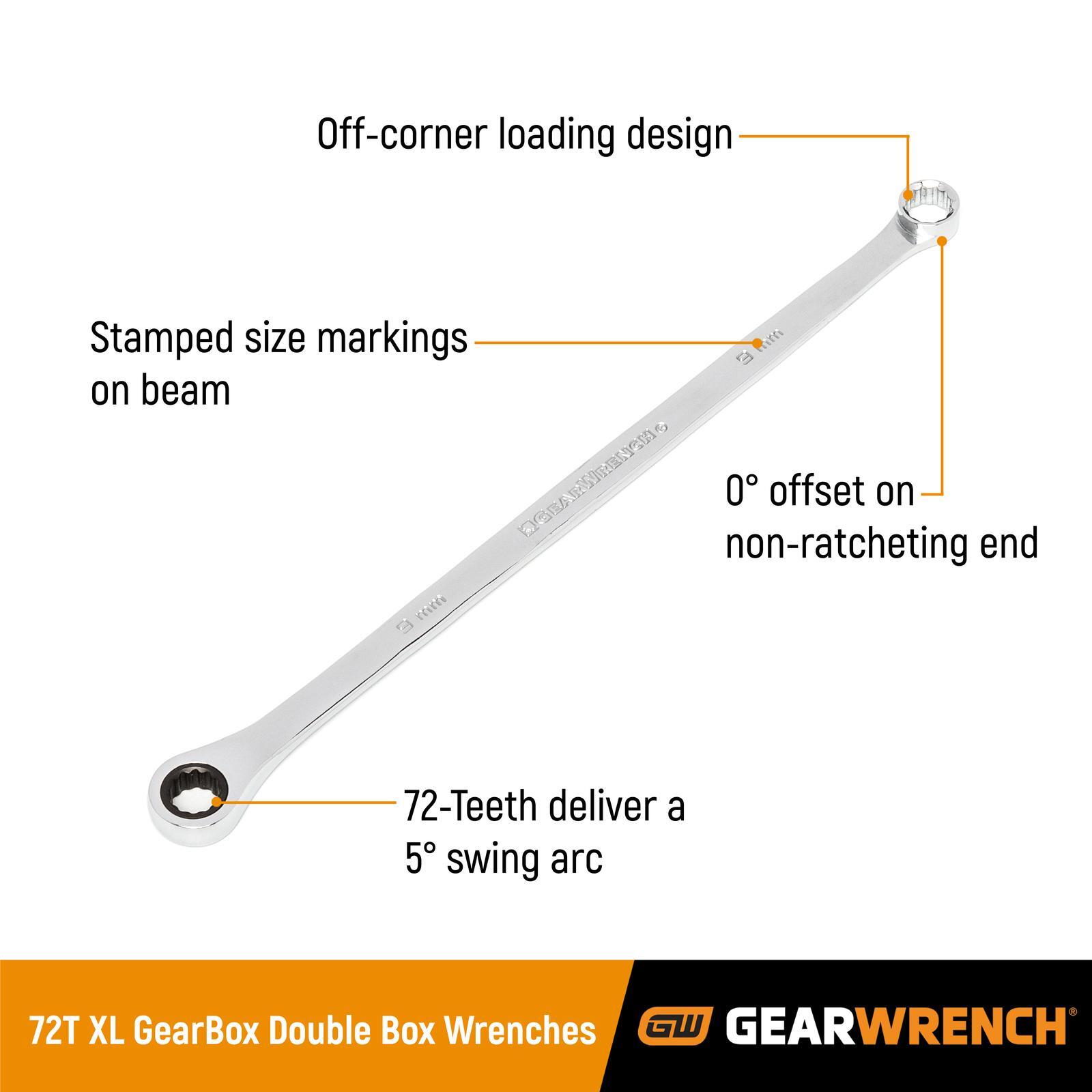 HORUSDY 9-Piece Metric Ratcheting Double Box Wrench Set – 12 Point, 72 Tooth, Extra Long