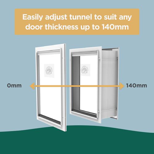 Hakuna Pets Extra Large Deluxe Aluminium Pet Door Extra Wide Tunnel Kit
