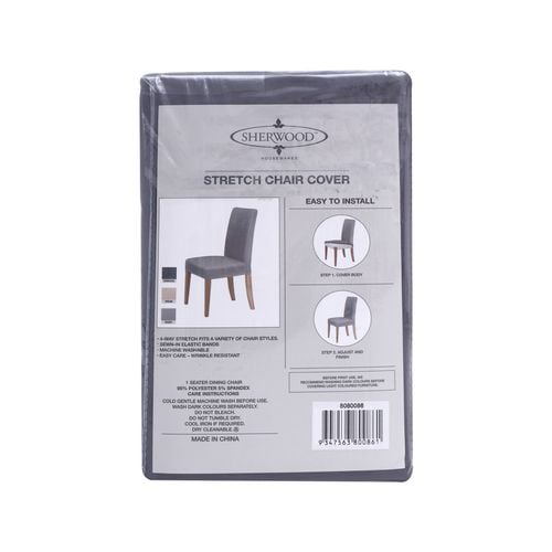 Home Living Premium Faux Suede Charcoal Dining Chair Cover Bunnings Australia