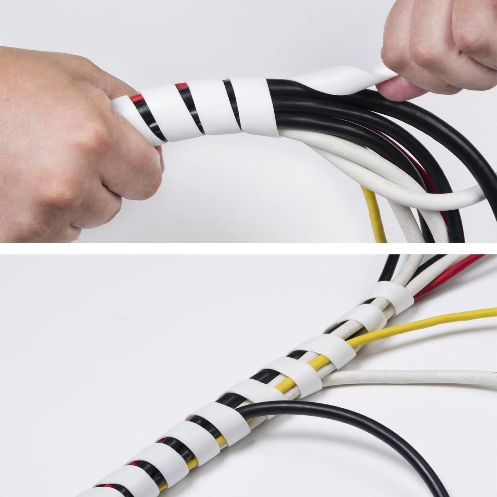 D-Line 2.5m Ø10-40mm White Wrap Cable Tidy Organiser - Bunnings Australia