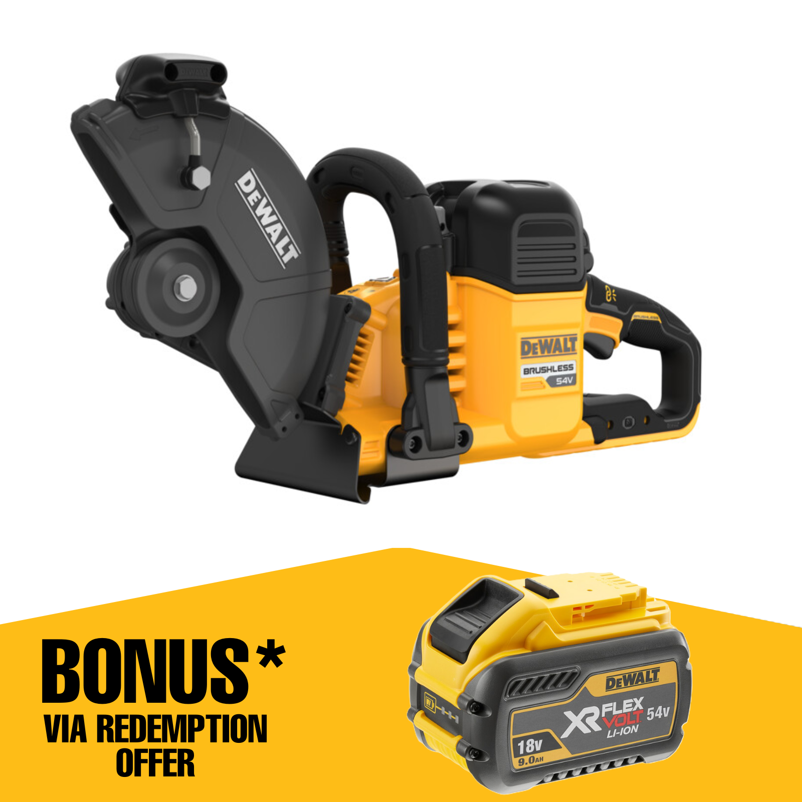 Sierra De Corte Sin Cable DeWALT DCS691N - Diámetro De Disco 230 Mm - Sistema 54V FLEXVOLT - Para Yeso, Ladrillo, Hormigón