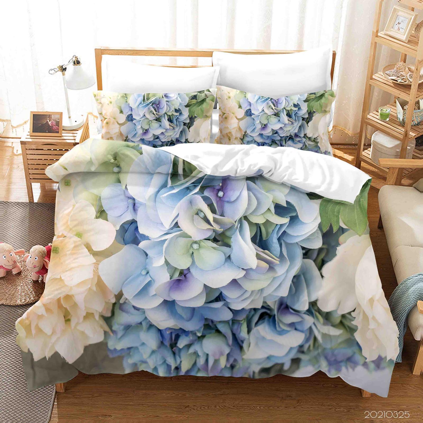 3D Color Hydrangea Quilt Cover Set Bedding Set Duvet Cover Pillowcases ...