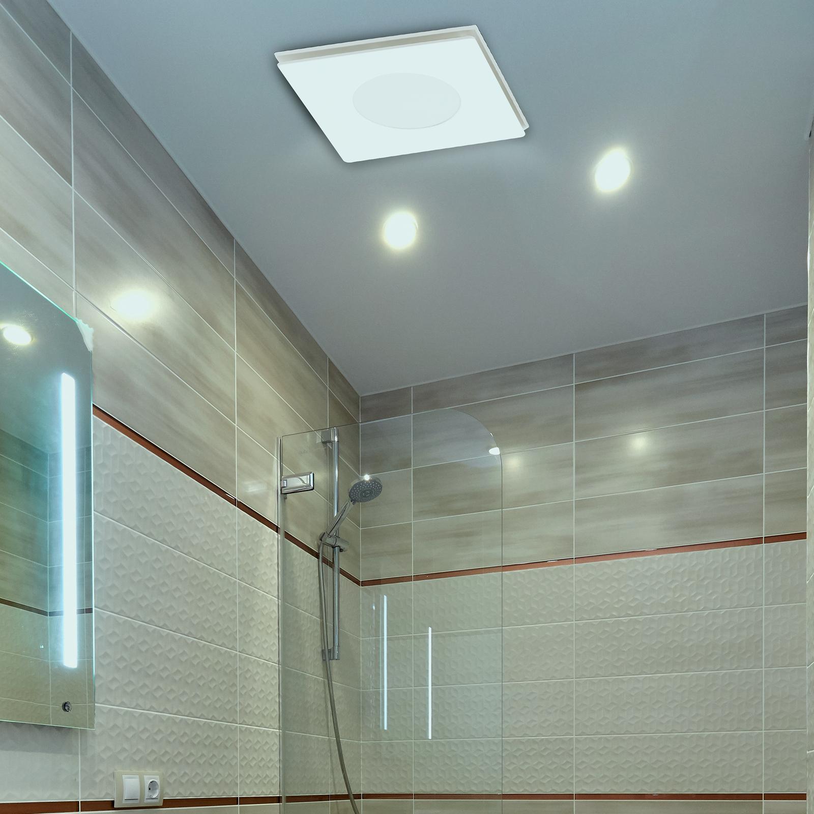 Mercator 240mm White Plug-In Square Exhaust Fan with Tri-Colour LED ...
