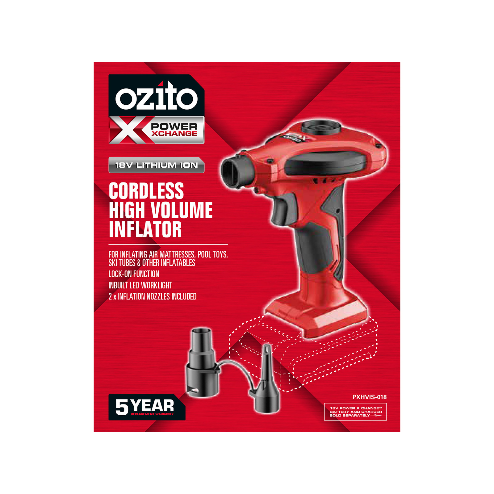 Ozito PXC 18V Cordless High Volume Inflator - Skin Only - Bunnings New ...