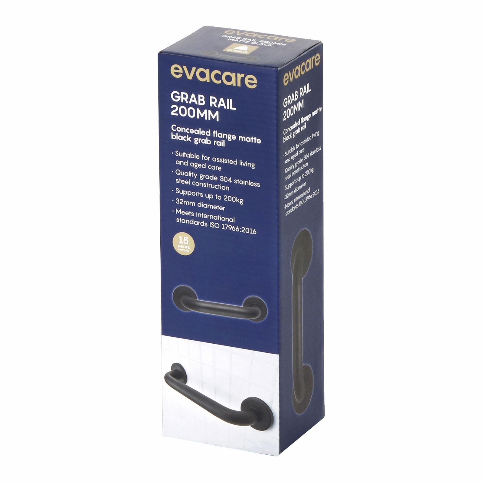evekare 200mm Black Grab Rail Bunnings Australia