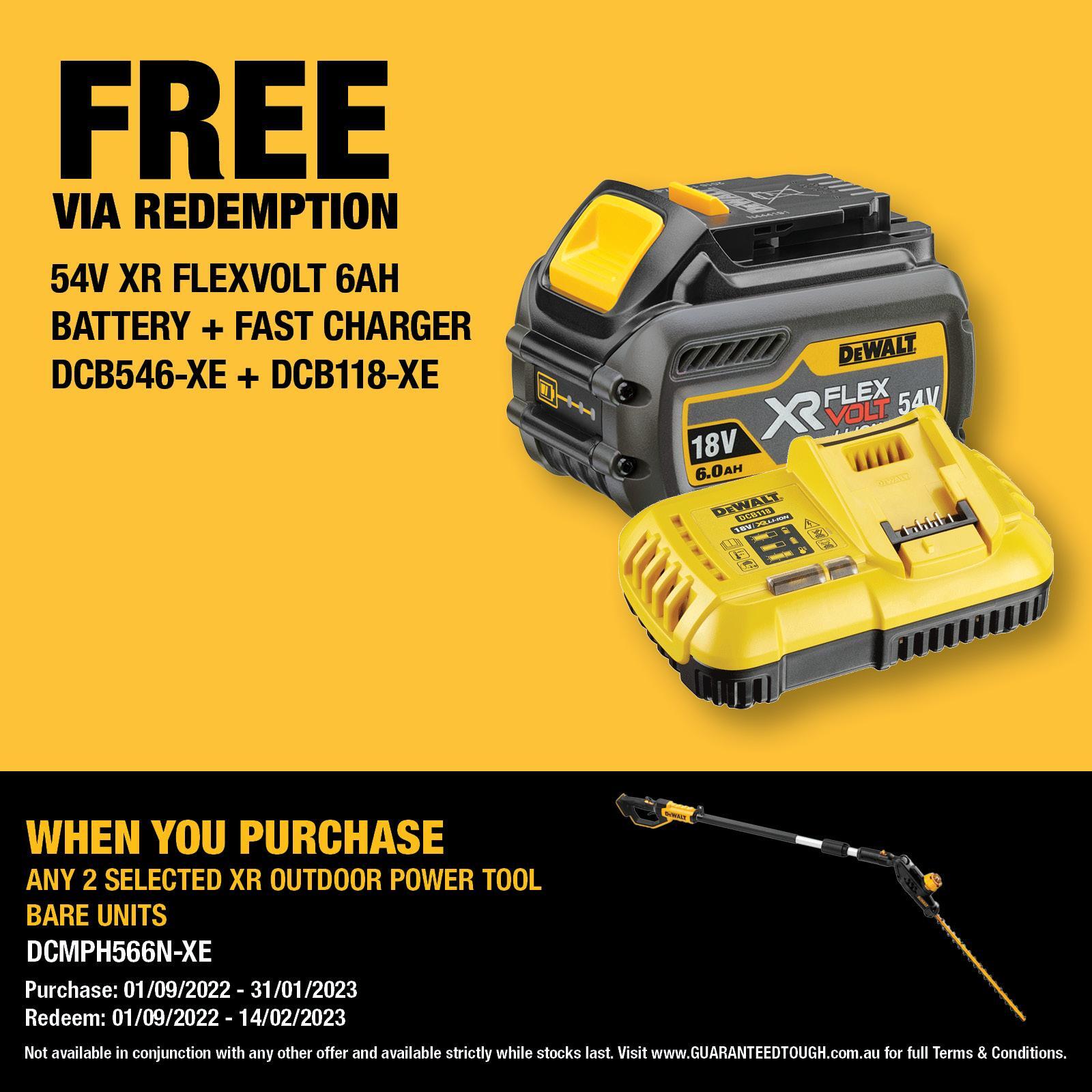 DeWALT 18V XR Cordless Pole Hedge Trimmer DCMPH566NXE Skin Only
