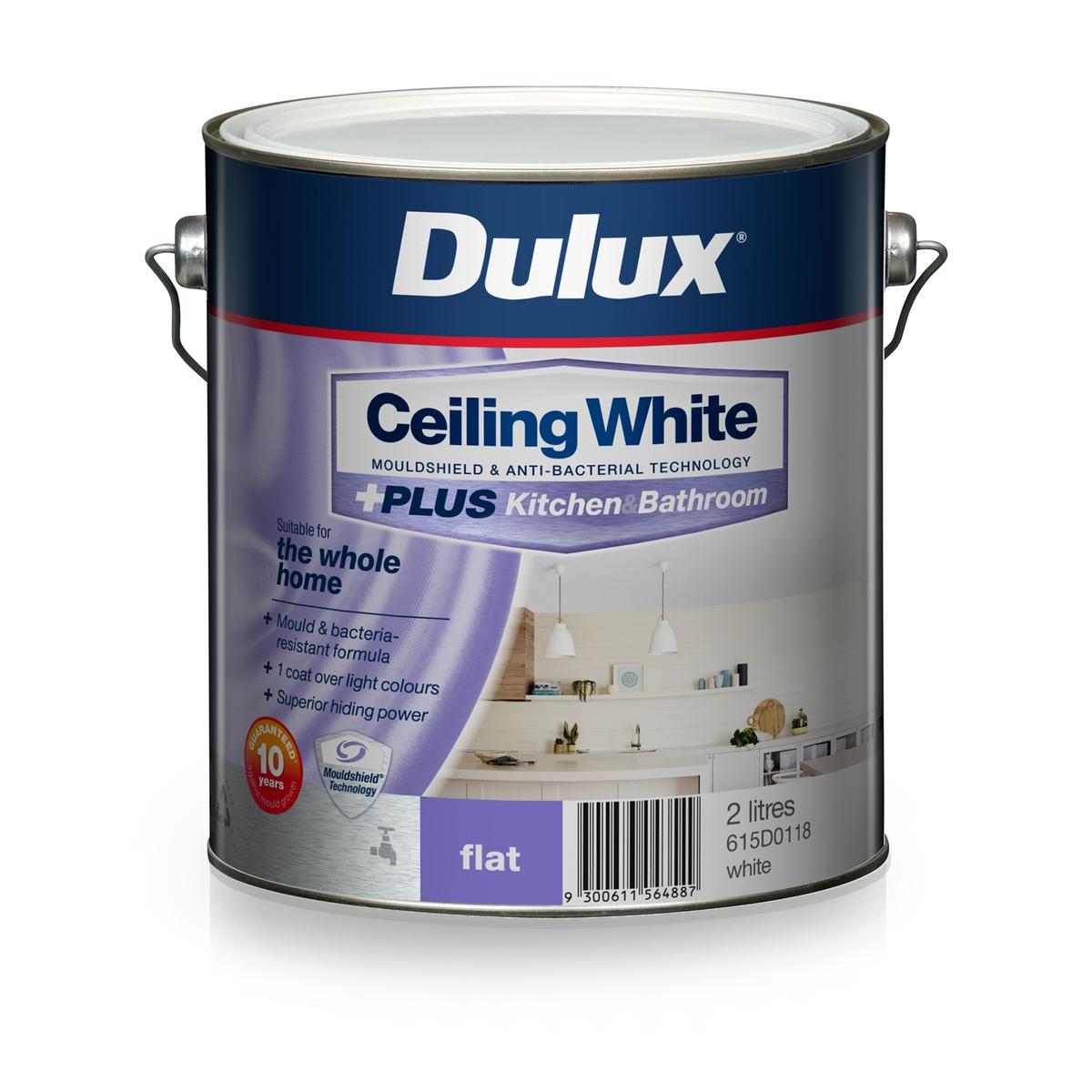 Dulux 2L Ceiling White +PLUS Kitchen and Bathroom Paint - Bunnings New ...