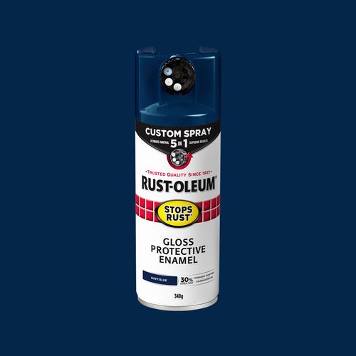 Rust-Oleum 340g Navy Blue Gloss Stops Rust Custom Spray 5 In 1 Spray ...