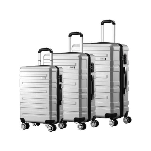 Mazam 3PCS Luggage Suitcase Set TSA Lock Silver - Bunnings Australia