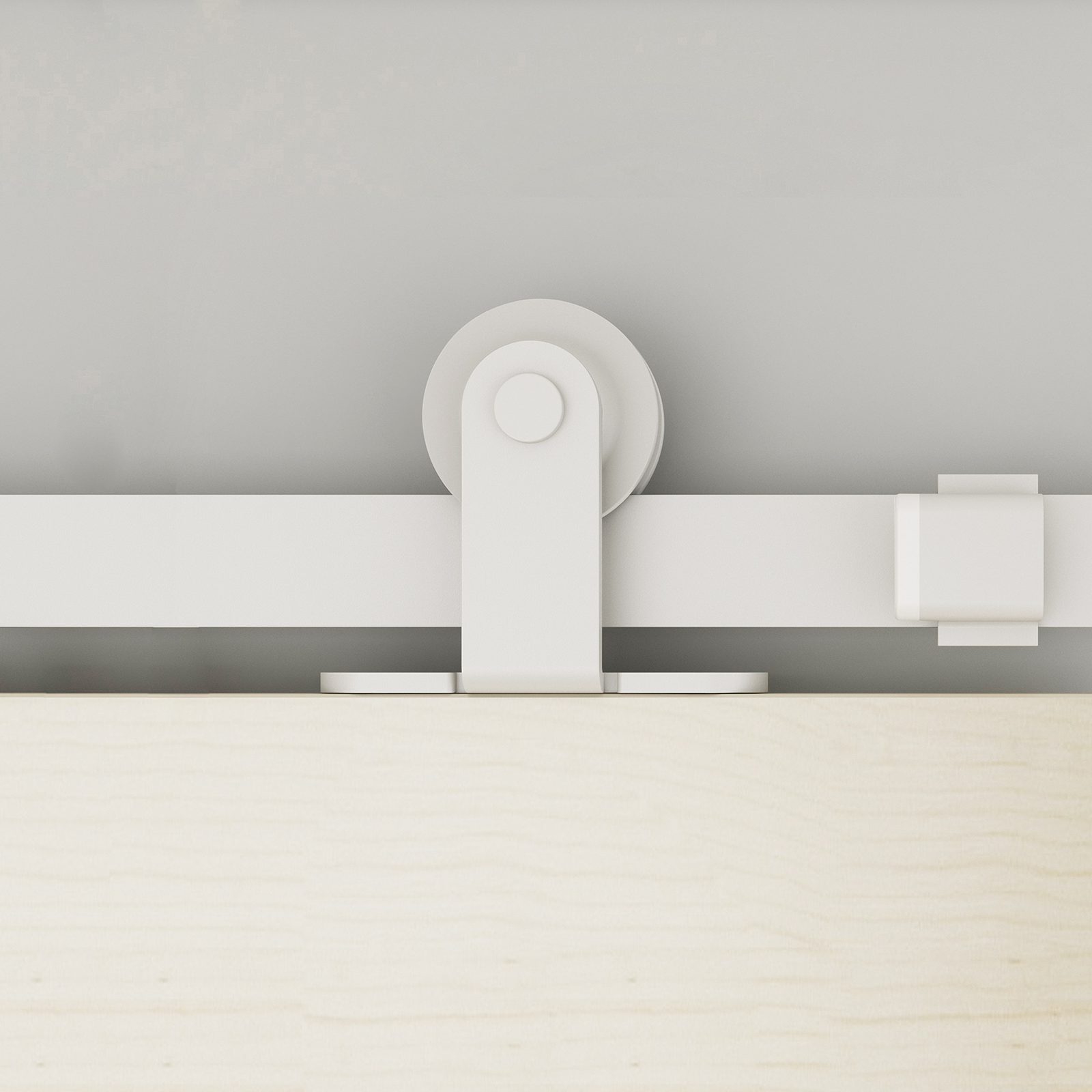 Rolltrak 2000 x 40 x 6mm Matte White Barn Door Track Top Mount ...
