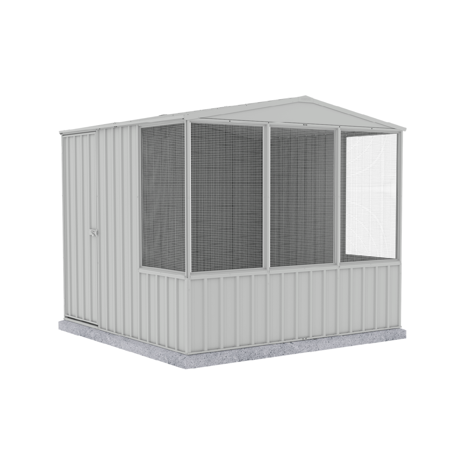Absco Sheds 2.26 x 2.22 x 2.06m Zincalume Full Door Gable Roof Chicken