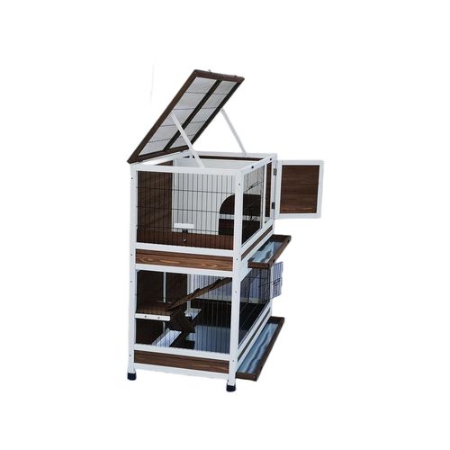 YES4PETS 118 cm XL Double Storey Rabbit Hutch Guinea Pig Cat Cage ...