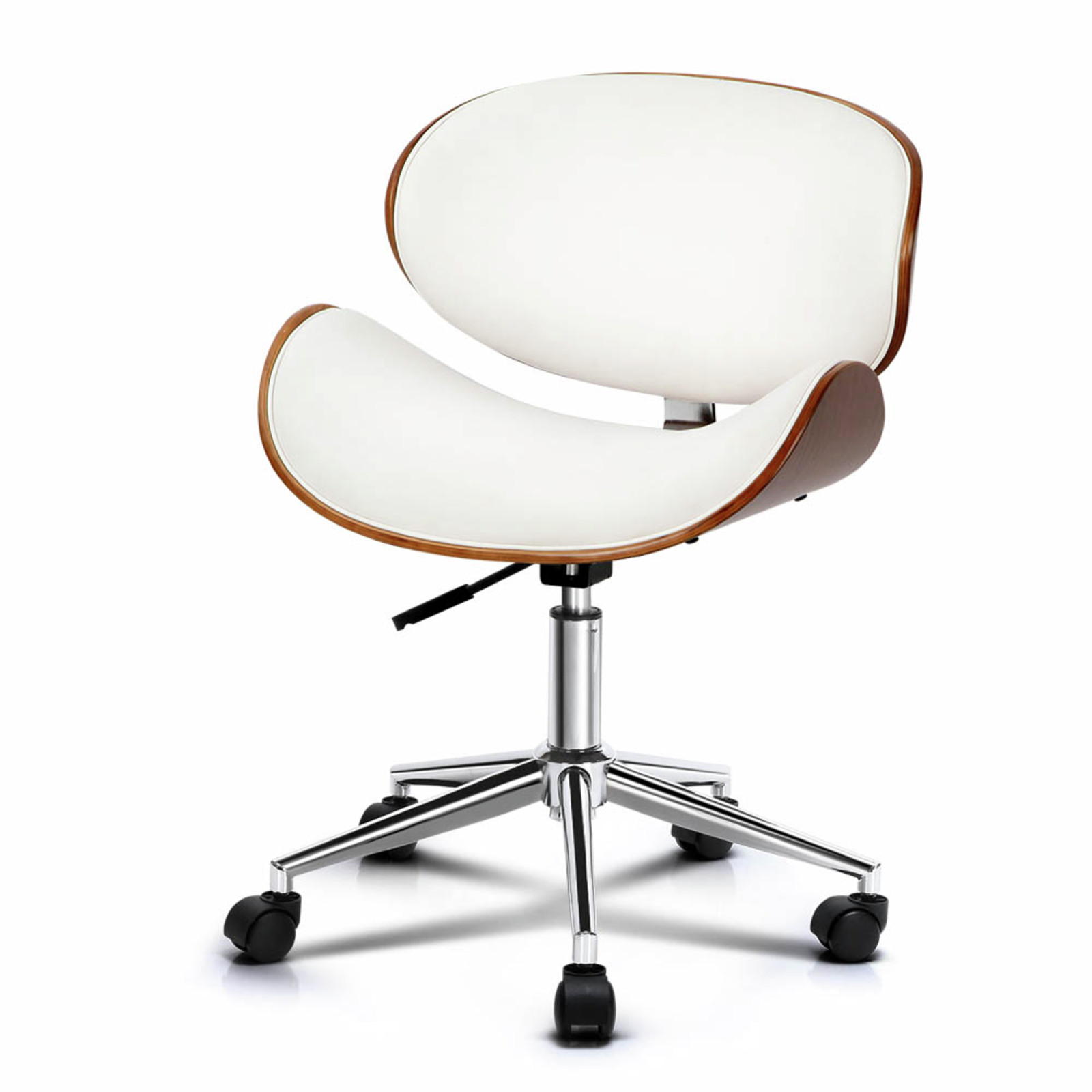 Artiss White Pu Leather Wood Office Chair Bunnings Australia Artiss White Pu Leather Wood Office Chair Bunnings Australia