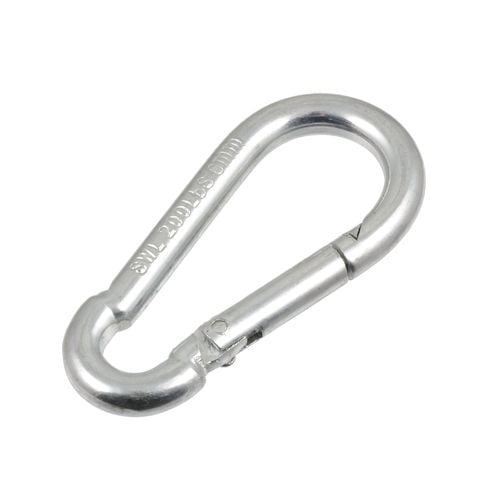 1/4 Inch Zinc Plated Carabiner Snap Clips - 100 Pack, 165 Lb Capacity, Bulk Lot For Netting, Cages, Straps