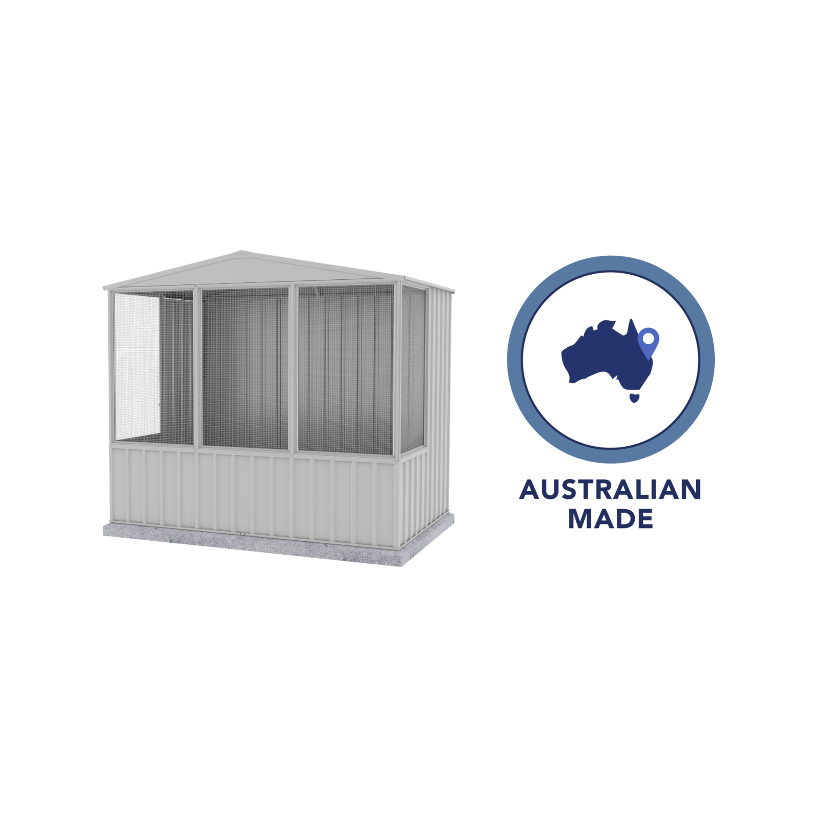 Absco Sheds 2.26 x 1.48 x 2.0m Zincalume Full Door Gable Roof Chicken