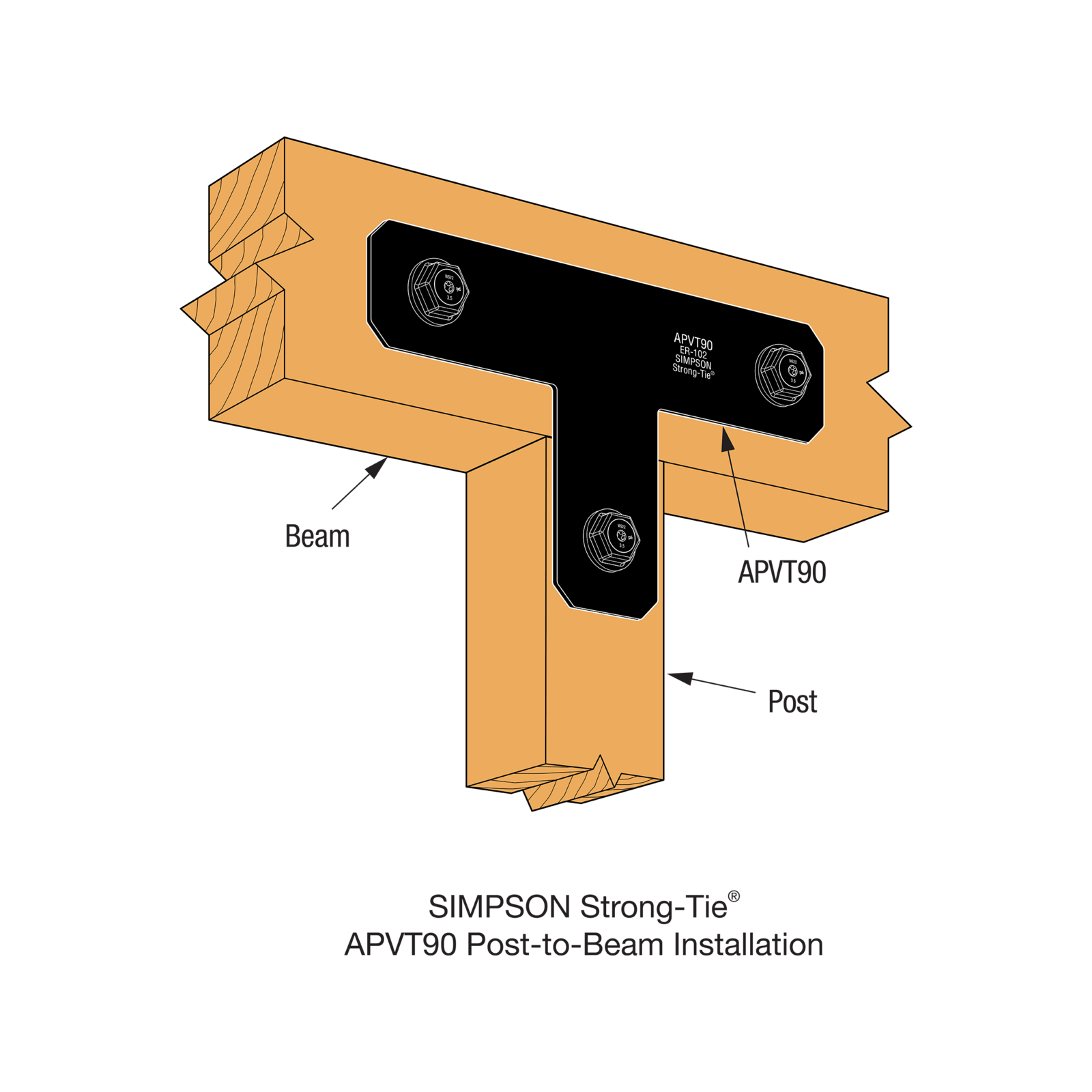 Simpson Strong-Tie 350 x 210 x 75mm Black Outdoor Accents Strap Tie T ...