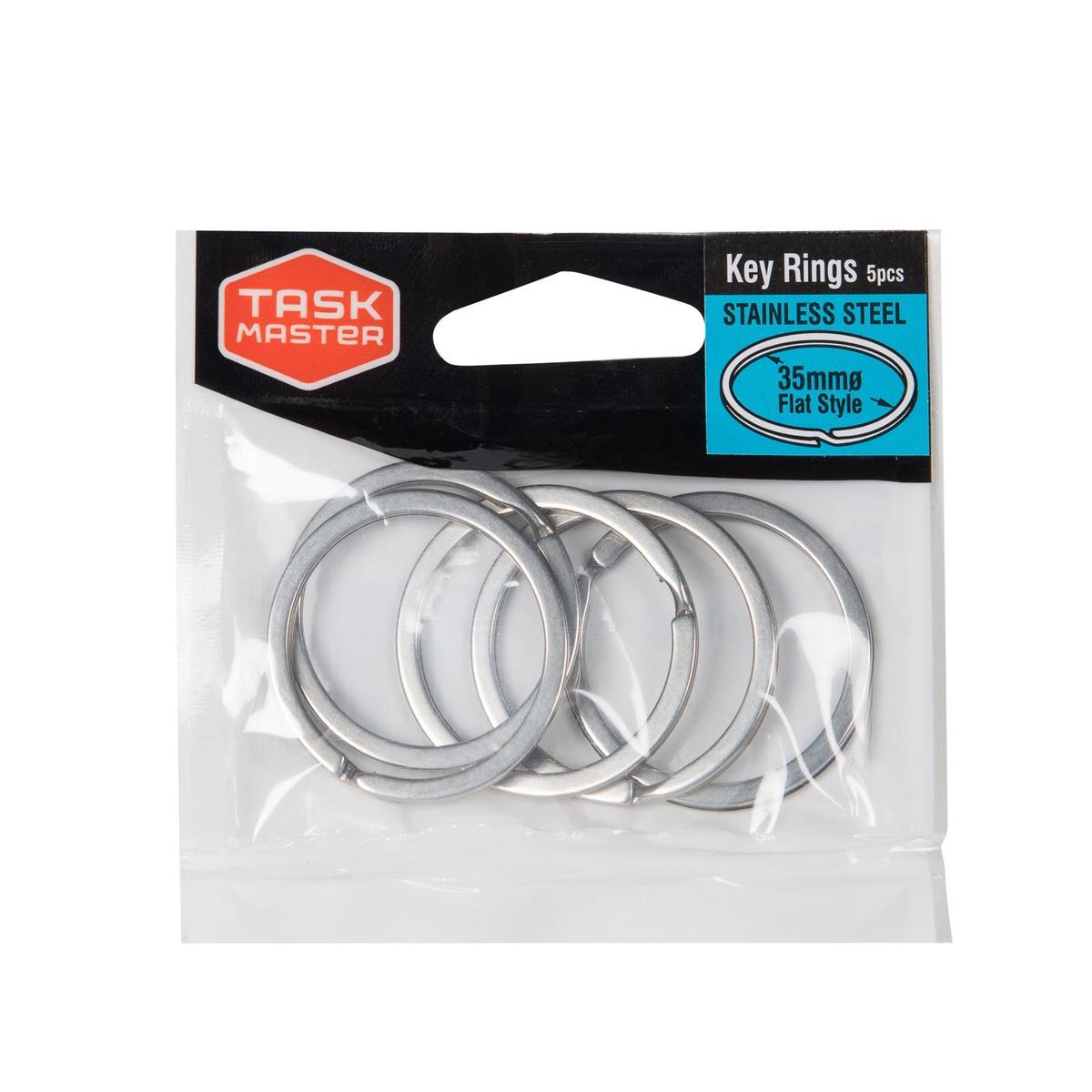 Taskmaster 35mm Stainless Steel Key Ring - 5 Pack - Bunnings New Zealand