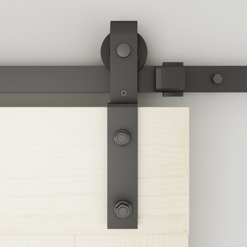 Rolltrak 2000 x 40 x 6mm Matte Black Bypass Barn Door Track Side Mount ...