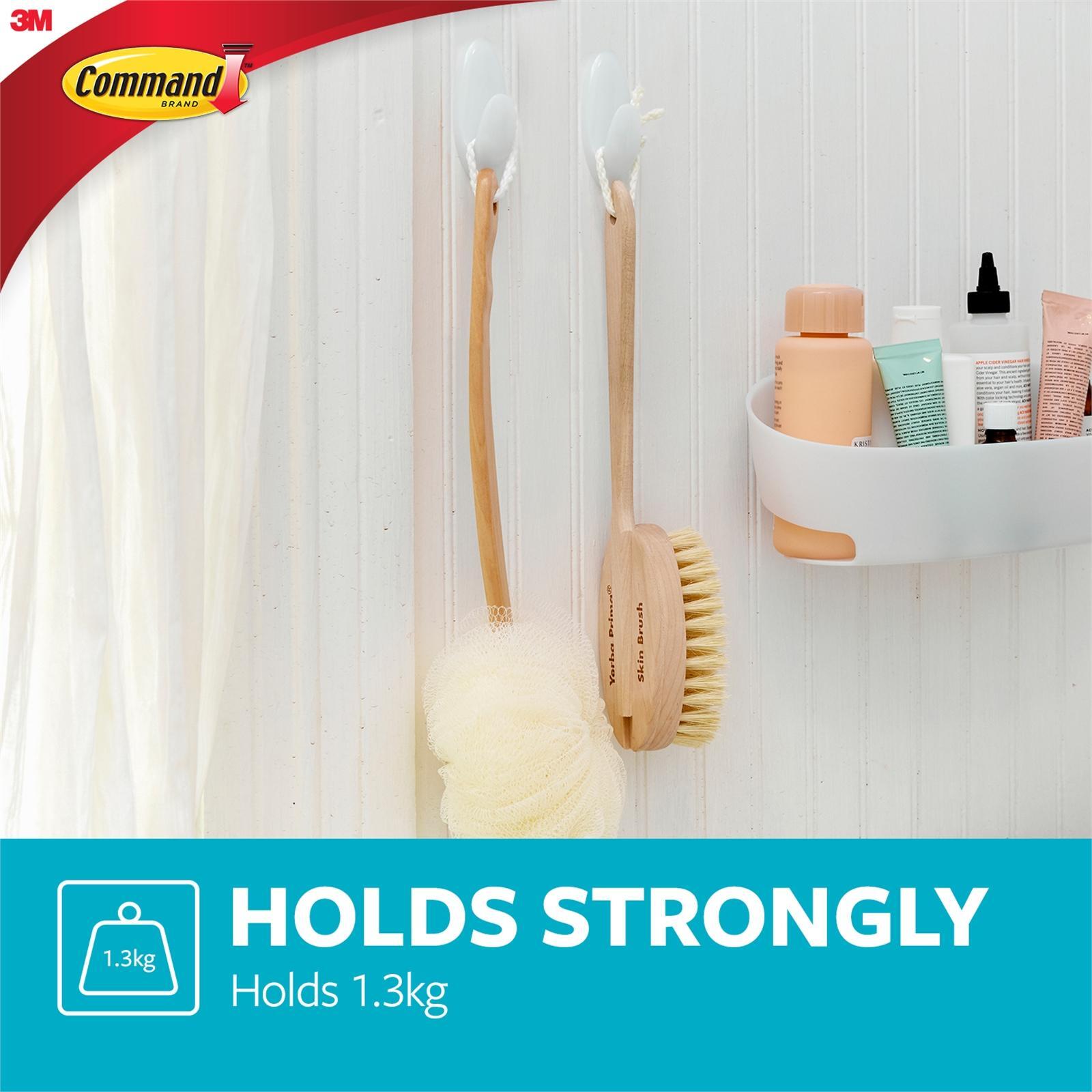 Command Bath Medium Hooks - 2 Pack - Bunnings Australia