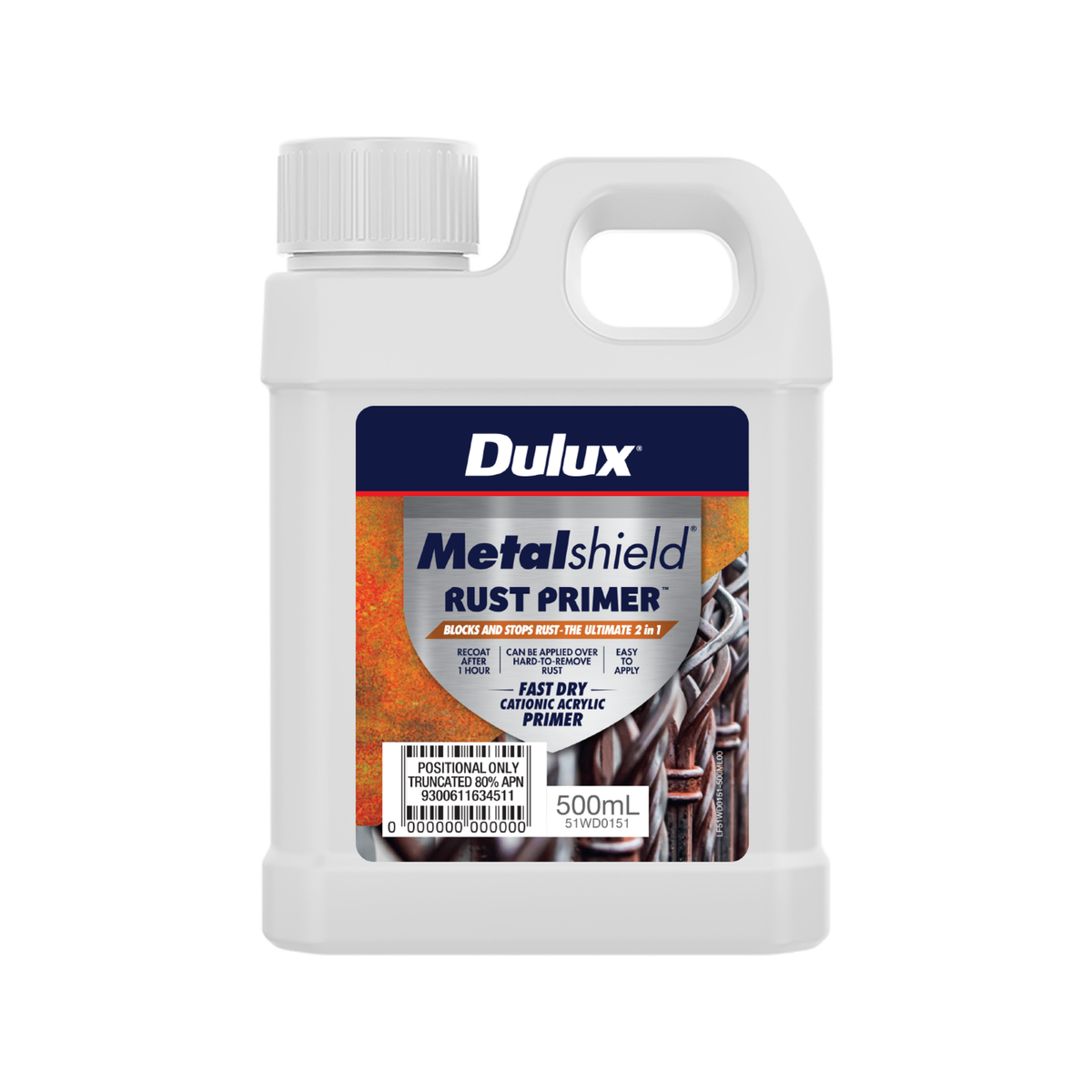 Dulux 500ml Metalshield Rust Defence Primer - .5L - Bunnings Australia
