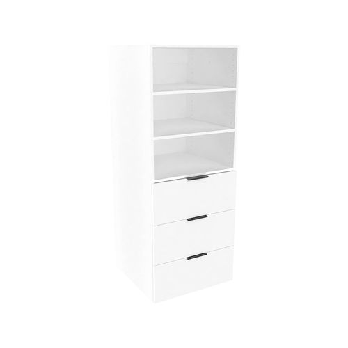 Lugna 1536 x 600 x 380mm White 2 Shelf & 3 Drawer Robe Insert ...