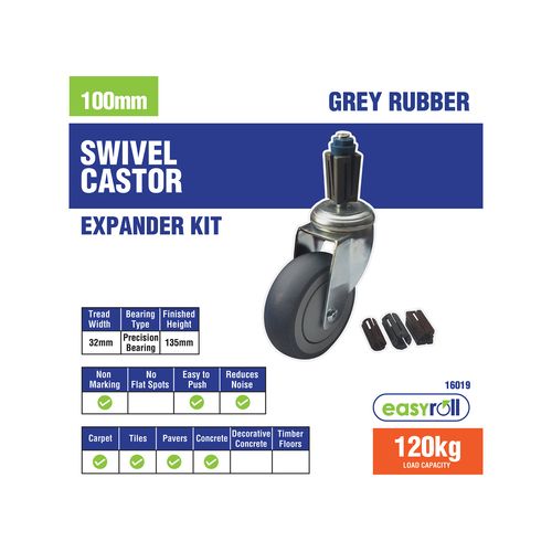 Easyroll 100mm Grey Castor Expander Kit - Bunnings New Zealand