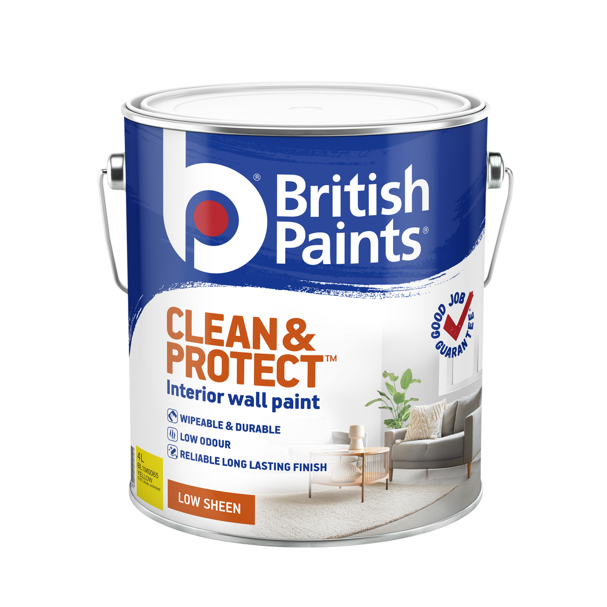 British Paints 4L Yellow Low Sheen Clean And Protect Interior Paint ...