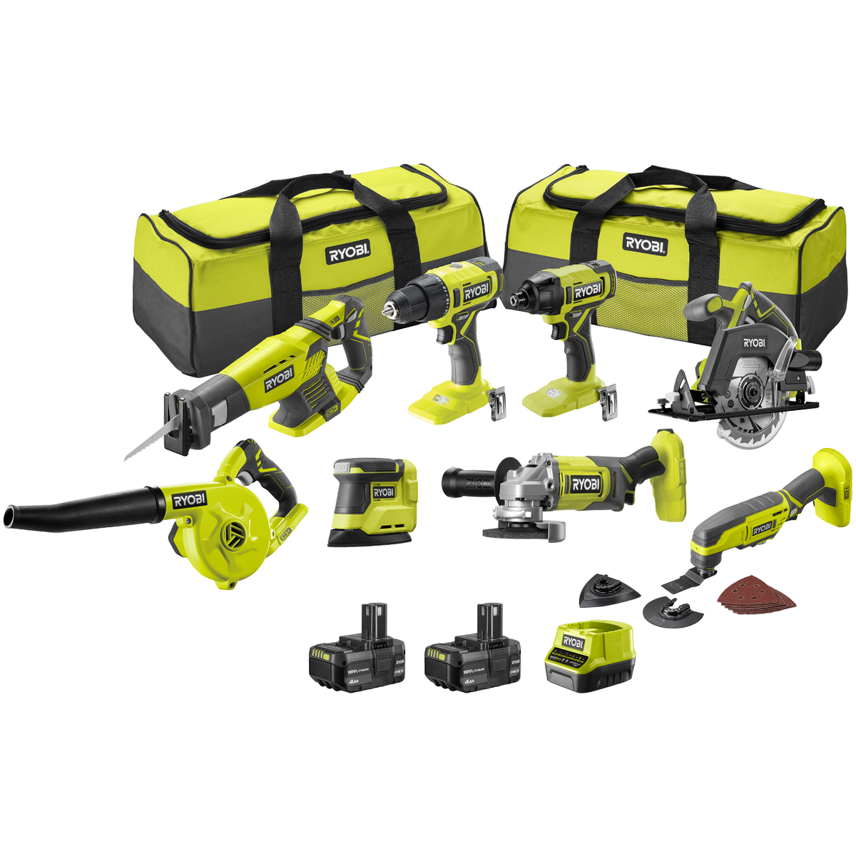 RYOBI 18V ONE+ 8-Piece Kit R18X8C142B - Bunnings New Zealand