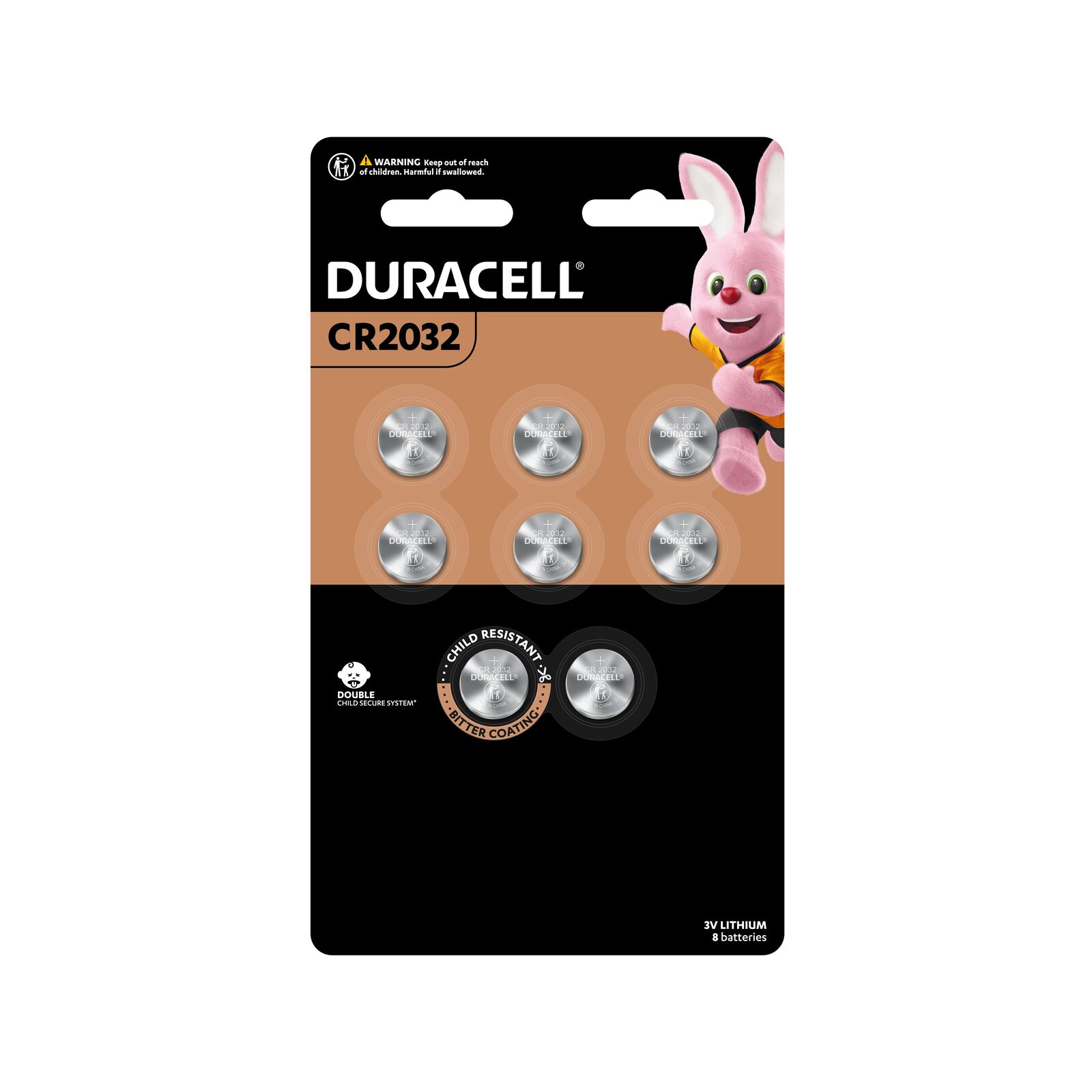 Duracell 2032 Lithium Coin Batteries, 8 ct.